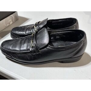 Mens Florsheim Comfortech Black Leather Loafer‎ Casual Shoes sz 9